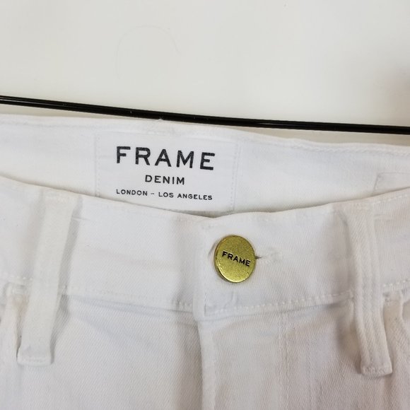FRAME Denim 25 "Le Bell" White Crop Jeans #LCB403 - Picture 5 of 10